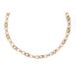 A 9 Carat Gold Fancy Link Necklace, length 48cmGross weight 16.4 grams.