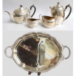 A Four-Piece George V Silver Tea-Service, by Edward Barnard and Sons, Ltd., London, 1912, oval