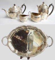 A Four-Piece George V Silver Tea-Service, by Edward Barnard and Sons, Ltd., London, 1912, oval