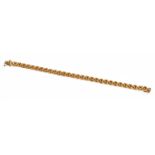 A 9 Carat Gold Brick Link Bracelet, length 18.4cmGross weight 9.0 grams.