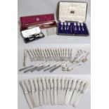 A Collection of Assorted George III and Later Silver Flatware, comprisingA George III Feather Edge