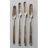 Four George III or George IV Silver Marrow-Scoops, one by Thomas and William Chawner, London,