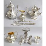 A Collection of Assorted Silver Plate, including a three-piece tea-service, comprising a teapot,
