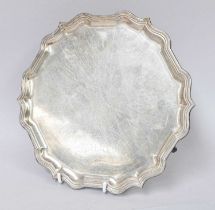 An Elizabeth II Silver Salver, by J. Parkes and Co., London, 1953, shaped circular and on three