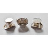 A Pair of Victorian Novelty Silver Salt-Cellars and a Set of Four Victorian Silver Novelty Salt-