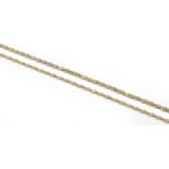 Two 9 Carat Gold Necklaces, lengths 75.5cm and 61cmGross weight 11.3 grams.