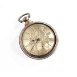 A Silver Pair Cased Lever Pocket Watch, 1842, movement signed Manoah Rhodes, Bradford, both cases