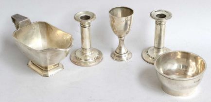 A Collection of Assorted Silver, comprising a sauceboat, by Henry Clifford Davis, Birmingham,