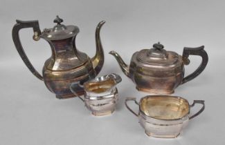 A Four-Piece Elizabeth II Silver Tea and Coffee-Service, by H. L. Brown and Son, Sheffield, 1980,