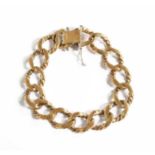 A 9 Carat Gold Textured Bracelet, length 19.7cmGross weight 33.2 grams.