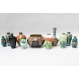 A Collection of Japenese Cloisonne Items, mainly Meiji Period, including Onion shaped vase,