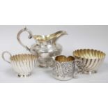 A Collection of Assorted Silver, comprising a Victorian cream-jug, by Richard Pearce and George