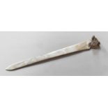 A George V Silver Paper-Knife, by Thomas Callow and Son, London, 1913, the blade tapering and