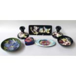 Group of Walter Moorcroft Pottery Including, clematis and magnolia patterns (one tray)