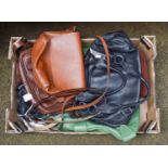Assorted Modern Leather Handbags, comprising a Fossil tan leather saddle bag, another similar, Tommy