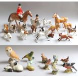 Beswick Animals Including, Barn Owl, various small bird models, pair of Siamese cats, Dalmatian,