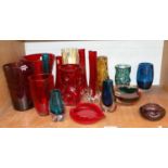 A Collection of Various Whitefriars Glass, including vases and bowls