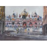 Eric Hill (b.1921)"St Mark's Square, Venice"Signed, watercolour together with a further