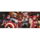 Alex Ross (Contemporary)"Marvel Assemble"Signed and numbered 47/195, giclee print, 52cm by 110cmSold