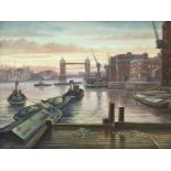 Steven Scholes (b.1952)"Colonial Wharf"Signed, oil on canvas, 45cm by 59.5cm