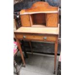 A 19th Century Cross Banded Walnut Ladies Writing Desk, 61cm by 41cm by 113cmVery poor condition