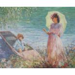 Jeanette Leuers (b.1942)"The Young Fisherman"Signed, inscribed verso and dated 1982, oil on board,