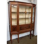 An Edwardian Inlaid Mahogany Display Cabinet, 129cm by 41cm by 170cm