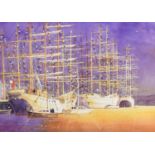 Peter J Rodgers (Contemporary)"Tall Ships, Newcastle"Signed, watercolour, 50cm by 70cm