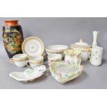 Assorted Ceramics, to include a Balleek four-strand polychrome basket, other Belleek, a Carlton Ware