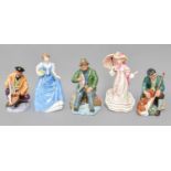 Royal Doulton Figures, including "A Good Catch", HN 2258 and "Sailor's Holiday", HN 2442, with three