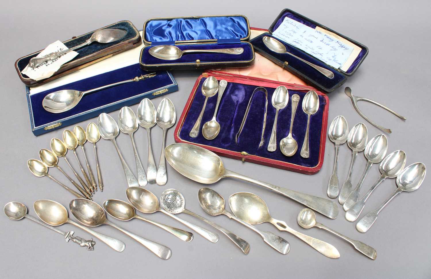 A Collection of Assorted Silver Flatware, various pattern, including cased set and other items ( - Image 2 of 3