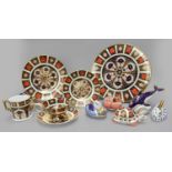 A Collection of Royal Crown Derby Imari Porcelain, including cake plate, loving cup, tea cup and