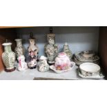 A Quantity of Contemporary Masons Pottery, including double landscape pot pourri vase, applique,