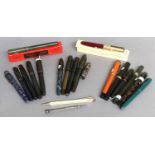 A Collection of Assorted Fountain and Other Pens, including Parker, Mentmore, Conway Stewart,
