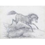 After Michael Aubrey Signed Limited Edition Print, together with a pencil study of a horse