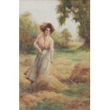 Joshua Fisher (1859-1933)"Haymaking, Surrey Farm"Signed, watercolour, together with P Wharton,