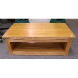 A Contemporary Light Oak Two-Tier Coffee Table, 130cm by 70cm by 46cm