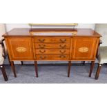 A Mid 20th Century Inlaid and Cross-Banded Mahogany Sideboard, 153cm by 53cm by 84cm