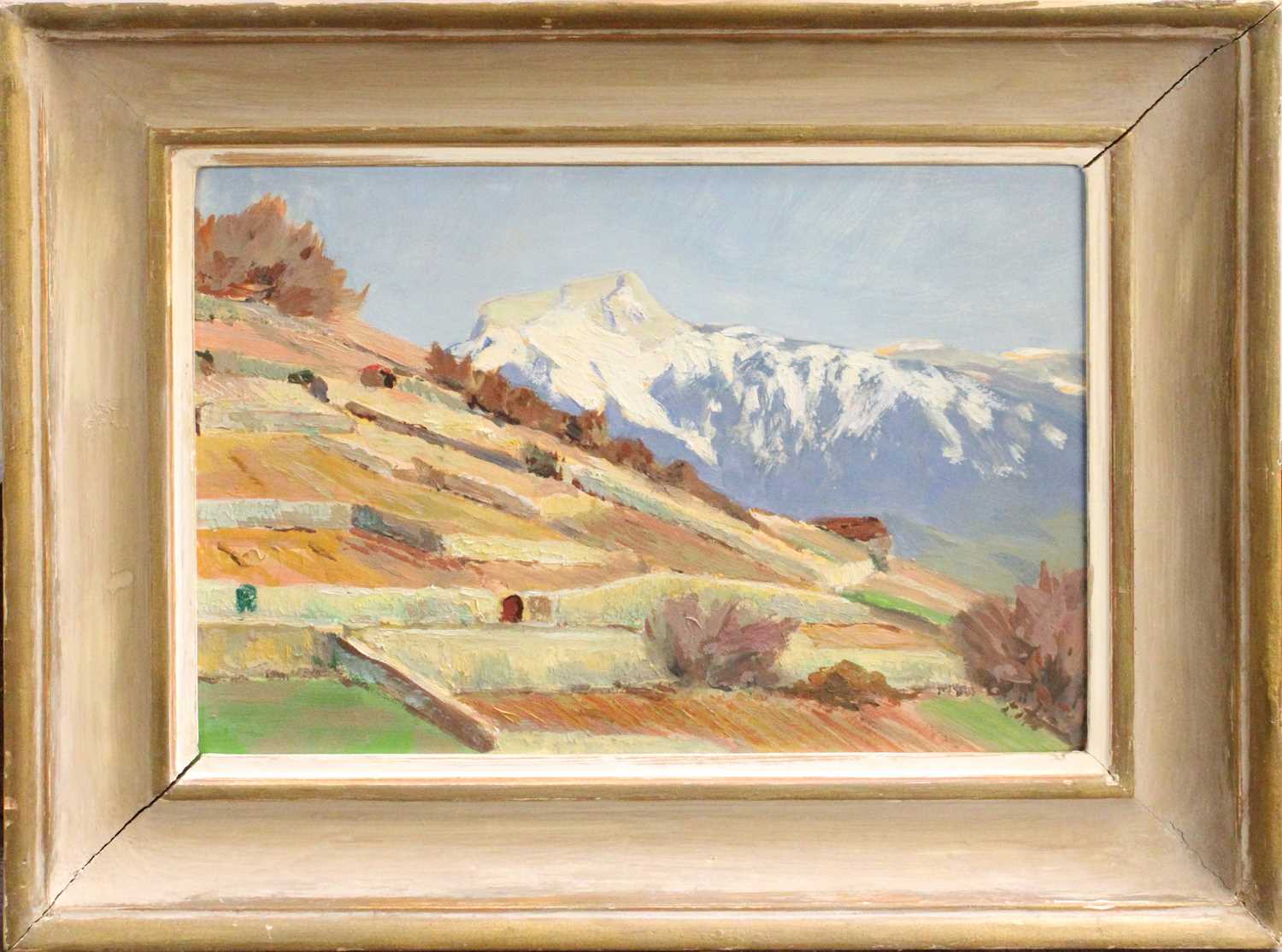 Continental School (20th Century)Snow-capped mountainous landscapeOil on board, 21cm by 29cm - Image 2 of 2