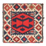 Shahsavan Bag FaceNorth West Iran, circa 1900The stepped lozenge field with a large hooked motif