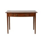 A Late George III Mahogany and Boxwood Bowfront Side Table, early 19th century, with single pine-