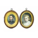 English School (mid 19th century): Portrait Miniature of a Gentleman, bust length, wearing a white