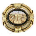 An Italian Micro-Mosaic Plaque, mid 19th century, of oval form, depicting St Peter's Square, Rome,