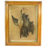 A Pair of Pressed Card Relief Pictures of Game Birds, 19th century, naturalistically worked and
