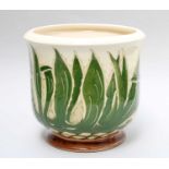 A Walter Moorcroft Pineapple Plant Pattern Planter, numbered 30/100, impressed factory marks,