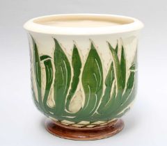 A Walter Moorcroft Pineapple Plant Pattern Planter, numbered 30/100, impressed factory marks,
