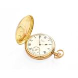 A 9 Carat Gold Full Hunter Pocket watch, signed Waltham, retailed by Orchards Ltd, Sydney Movement