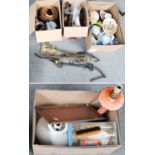 A Quantity of Assorted Ceramics, Glass and Metalware, including a Victorian oil lamp, Doulton