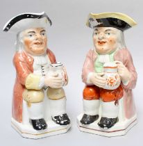 A 19th century Pottery Toby Jug; together with a similar two