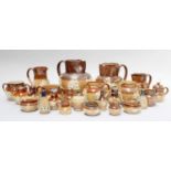 A Collection of Doulton Stoneware, including miniature vases and jugs, harvest jugs; together with a
